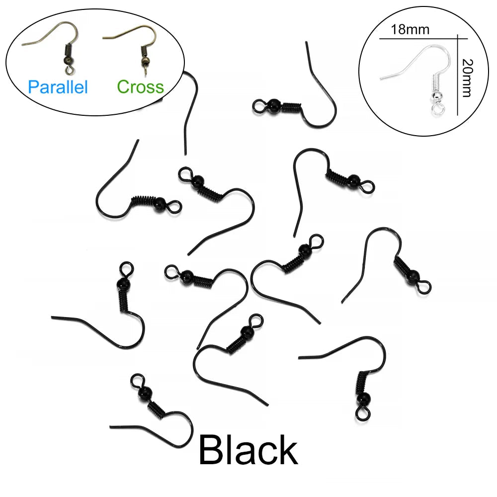 Peris Gems Black / Parallel 100pcs/lot 20*17mm 10 Color Iron Bead Charms Earring Wires With Ear Hook Earrings Clasp Findings Supplies For Jewelry Making DIY SHEIN Amazon Temu