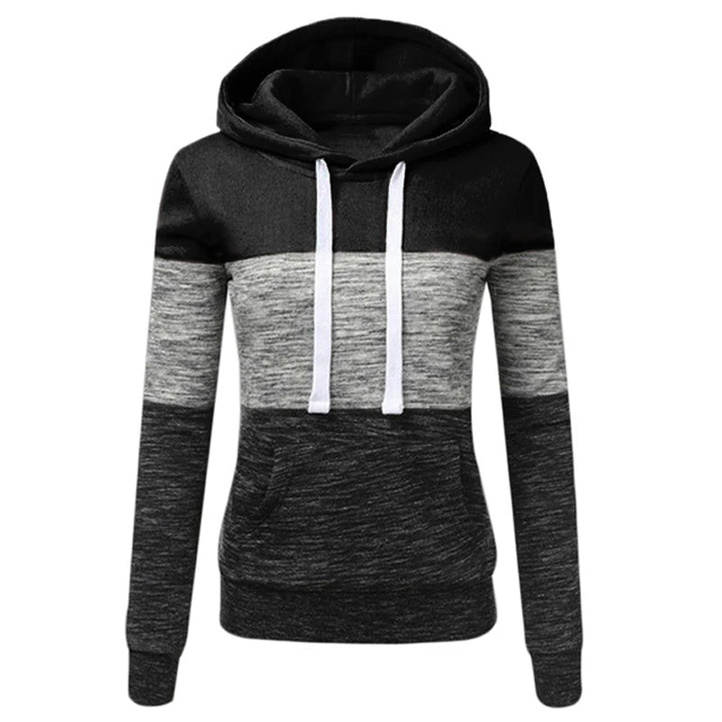 Peris Gems Black / S 2023 New Autumn Winter Women Hoodies Sport Casual Long Sleeve Pullover Hot Sales Splicing Warm Sweatshirts High Quality Tops SHEIN Amazon Temu