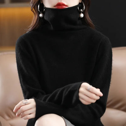 Peris Gems  Black / S Pure 100% Wool Autumn Winter Cashmere Sweaters for Women SHEIN Amazon Temu