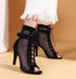 Peris Gems  black suede / 37 Hollowed Mesh Lace Up High Heels for Women SHEIN Amazon Temu