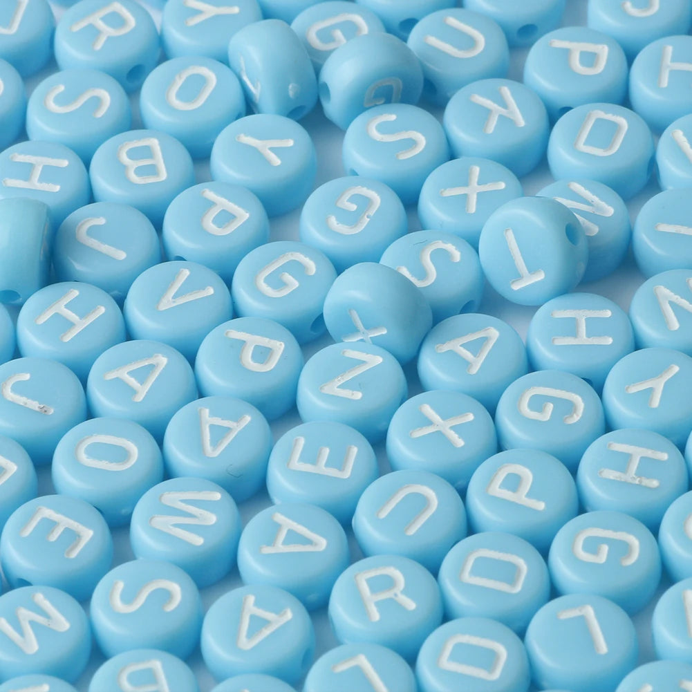 Peris Gems blue white / 100pcs 100/200pcs Letter Beads White Black Round Gold Silver Color Acrylic Alphabet Beads for Jewelry Bracelet Necklace Key Chain DIY SHEIN Amazon Temu