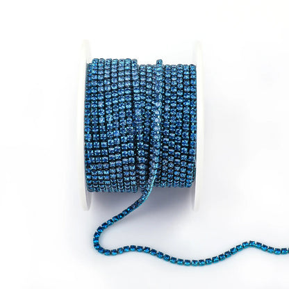 Peris Gems Blue zircon / SS6--10Yards 10 Yards Glass crystal Strass Rhinestone Cup Chain Sew On Diamond Glue-On Close Chains Glitter Trim Cup Chain sew on Garment G12 SHEIN Amazon Temu