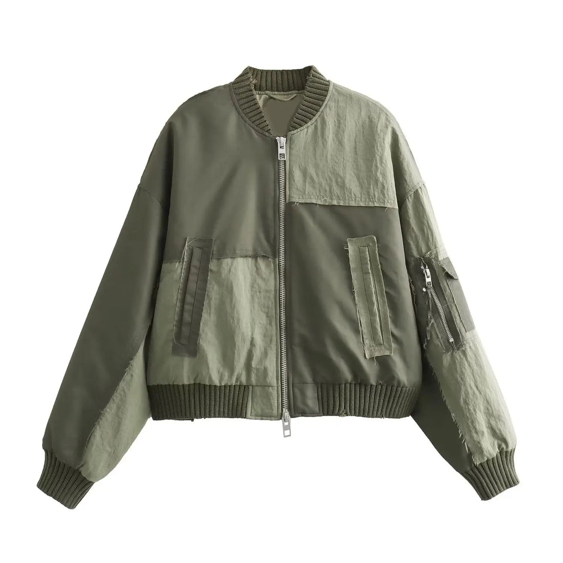 Peris Gems  bomber jacket / XS Patchwork Two Tone Cropped Bomber Jackets for Women SHEIN Amazon Temu