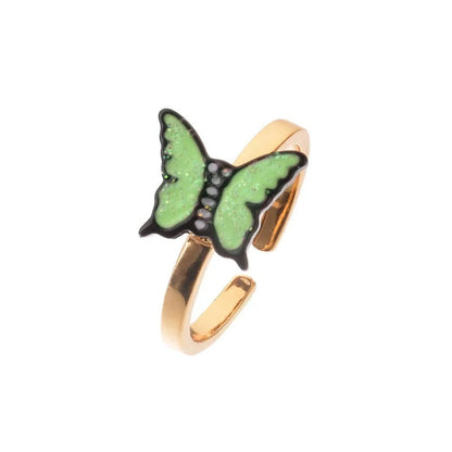 Peris Gems Butterfly Green10mm / resizable 10mm Anxiety Rings For Women Y2k Jewelry Rings Butterfly Daisy Bead Anti Stress Fidget Spinner Rings For Teens 2024 Aesthetic SHEIN Amazon Temu