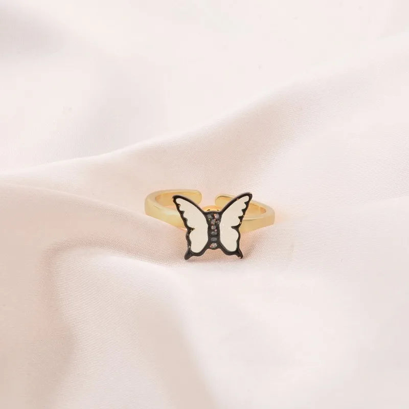 Peris Gems Butterfly White 10mm / resizable 10mm Anxiety Rings For Women Y2k Jewelry Rings Butterfly Daisy Bead Anti Stress Fidget Spinner Rings For Teens 2024 Aesthetic SHEIN Amazon Temu