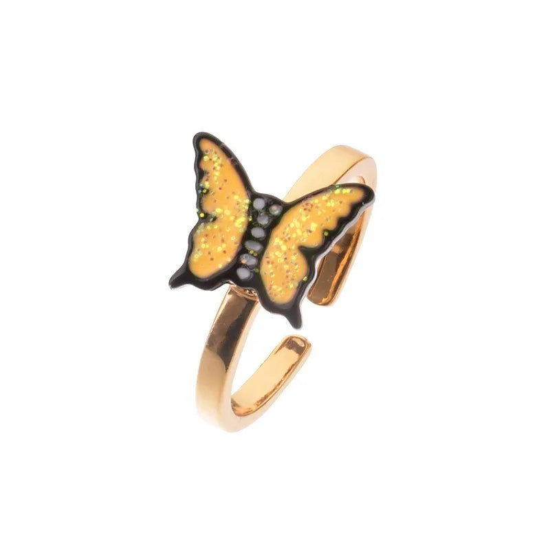 Peris Gems Butterfly Yellow10mm / resizable 10mm Anxiety Rings For Women Y2k Jewelry Rings Butterfly Daisy Bead Anti Stress Fidget Spinner Rings For Teens 2024 Aesthetic SHEIN Amazon Temu