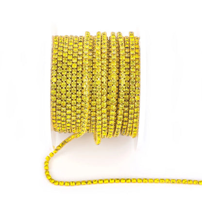 Peris Gems Citrine / SS6--10Yards 10 Yards Glass crystal Strass Rhinestone Cup Chain Sew On Diamond Glue-On Close Chains Glitter Trim Cup Chain sew on Garment G12 SHEIN Amazon Temu