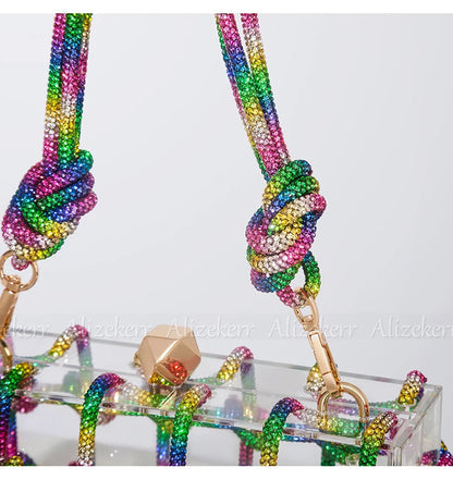 Peris Gems  Clear Transparent Diamond Rope Purse for Women SHEIN Amazon Temu