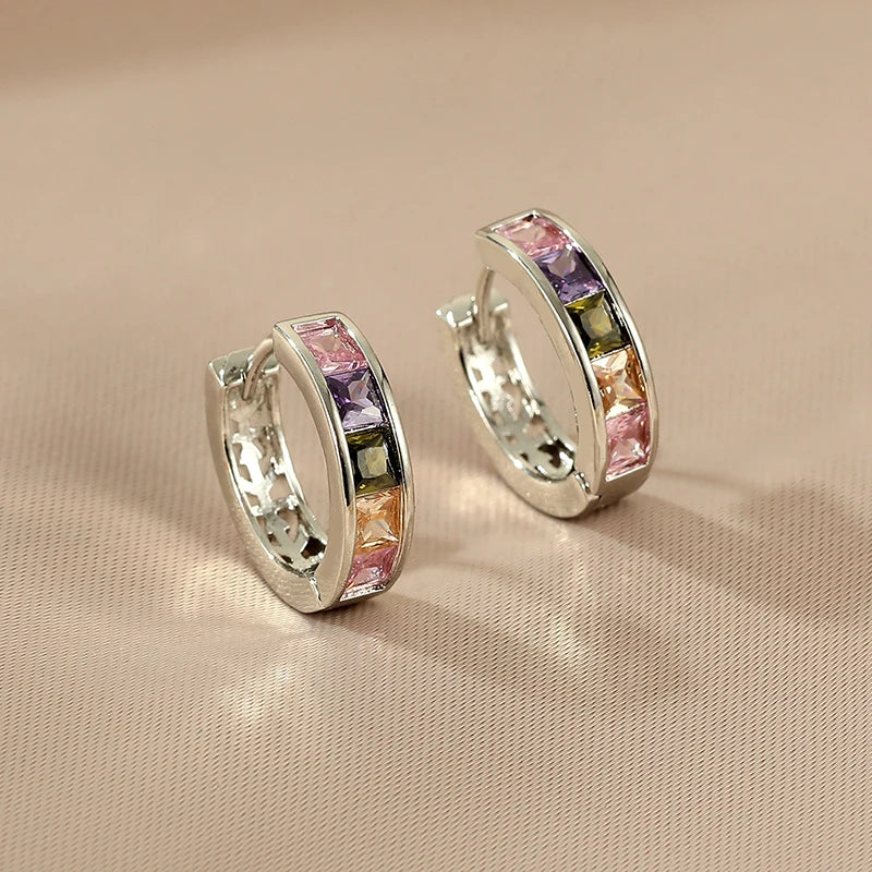 Peris Gems  Colorful Diamond Crystal Hoop Earrings for Women SHEIN Amazon Temu