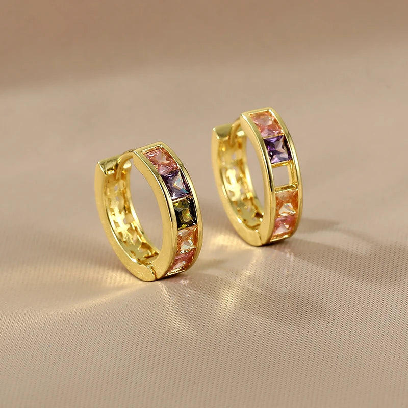 Peris Gems  Colorful Diamond Crystal Hoop Earrings for Women SHEIN Amazon Temu