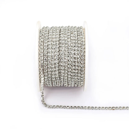 Peris Gems Crystal Clear / SS6--10Yards 10 Yards Glass crystal Strass Rhinestone Cup Chain Sew On Diamond Glue-On Close Chains Glitter Trim Cup Chain sew on Garment G12 SHEIN Amazon Temu
