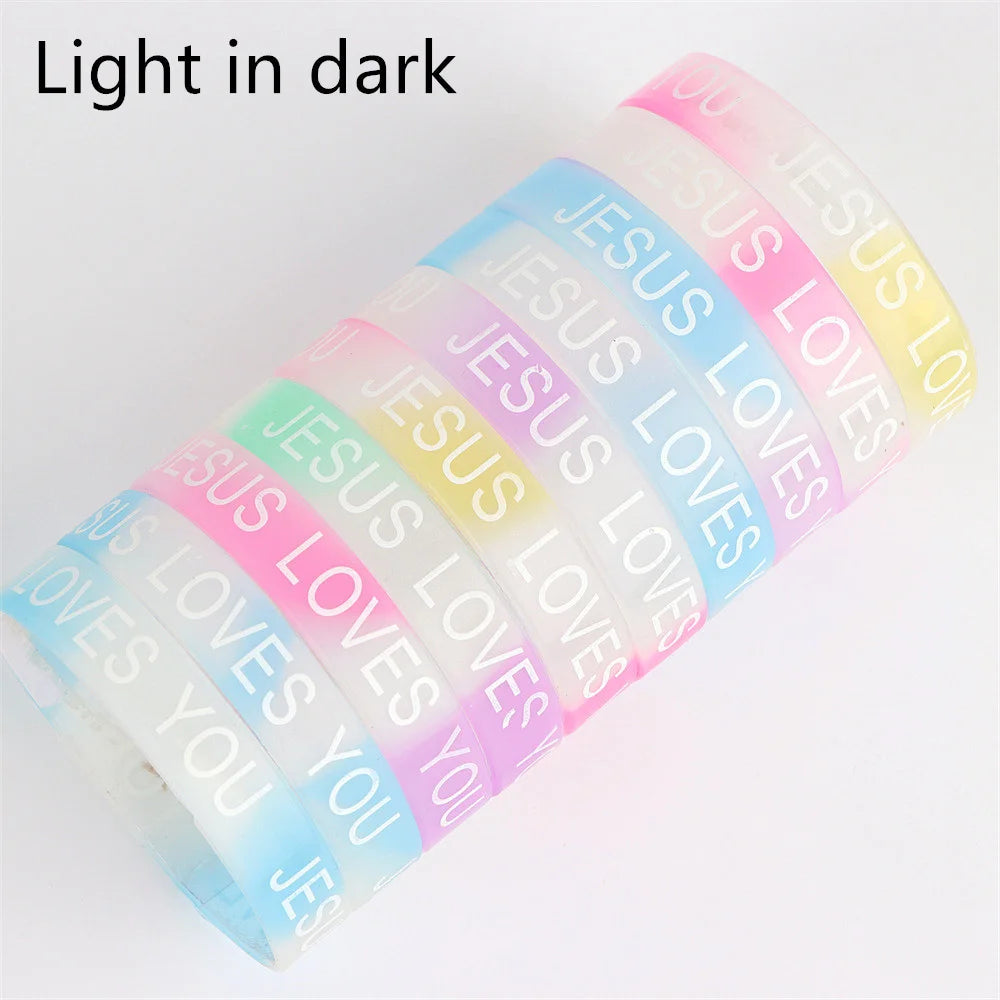 Peris Gems d / CHINA / 30pcs 10/20/30/50Pcs/Lot Fashion Simple Luminous Silicone Bracelet For Men Women Sports Love Mixed Style Jewelry Birthday Party Gifts SHEIN Amazon Temu