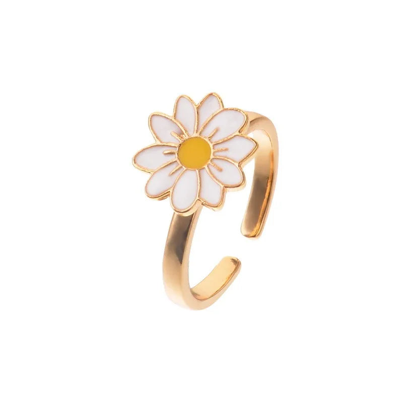 Peris Gems Daisy 10mm Gold / resizable 10mm Anxiety Rings For Women Y2k Jewelry Rings Butterfly Daisy Bead Anti Stress Fidget Spinner Rings For Teens 2024 Aesthetic SHEIN Amazon Temu