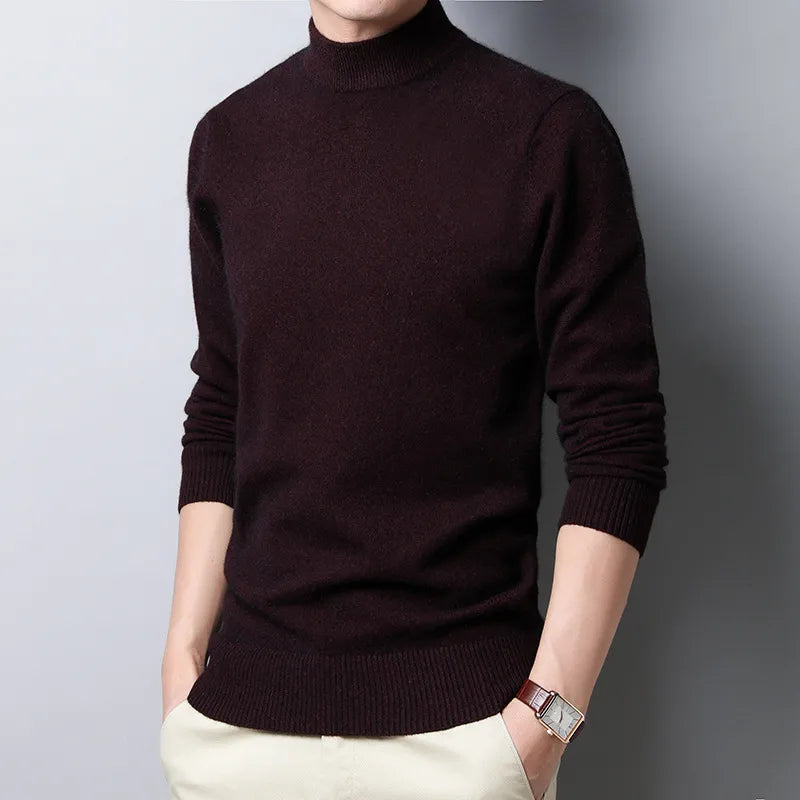 Peris Gems  dark red / M Half Turtleneck Solid Colored Thick Sweaters for Men SHEIN Amazon Temu