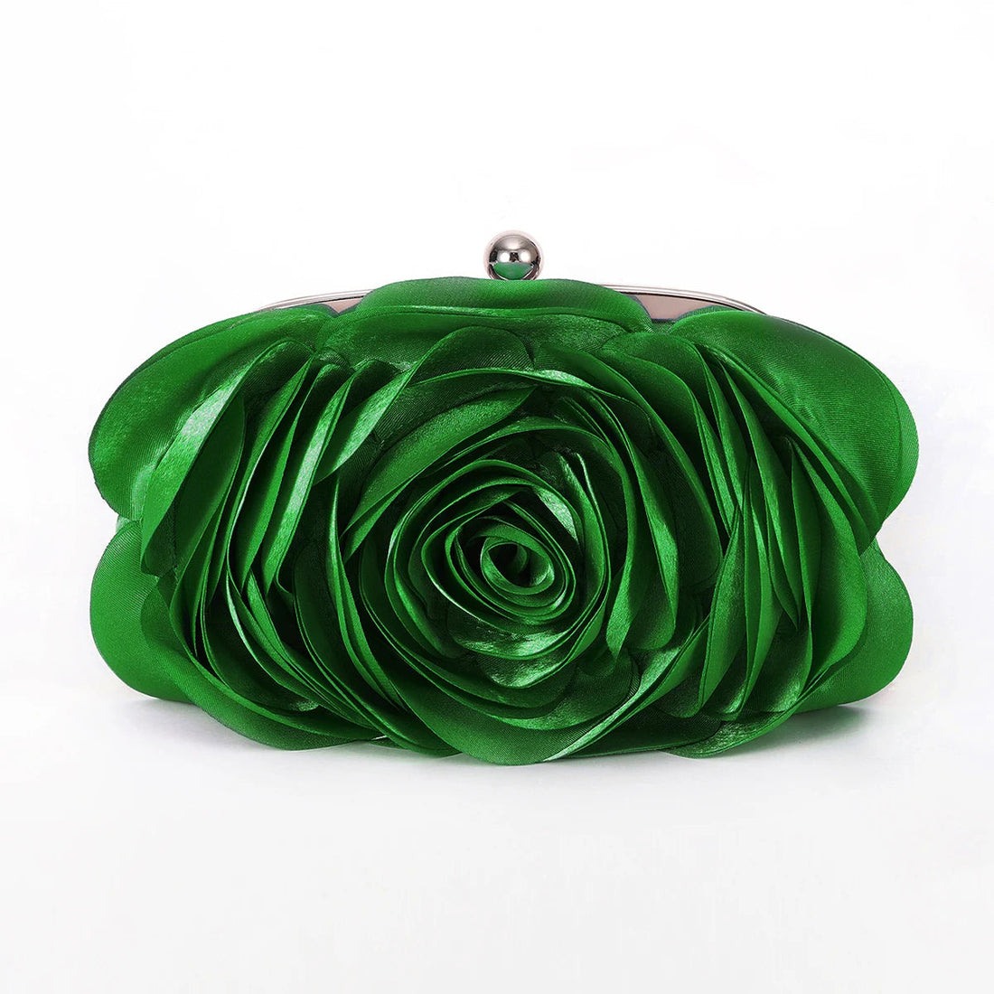 Peris Gems  deep green Satin Silk Rose Flower Shaped Purses for Women SHEIN Amazon Temu