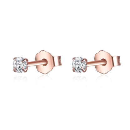 Peris Gems E2056R / 2mm 100% Real Sterling Silver 925 Fashion Stud Earrings Small Single Diamond Stud Wedding Engagement Jewelry Gift for Women Girls SHEIN Amazon Temu