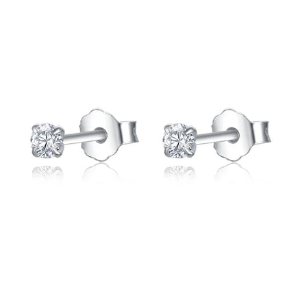 Peris Gems E2056S / 2mm 100% Real Sterling Silver 925 Fashion Stud Earrings Small Single Diamond Stud Wedding Engagement Jewelry Gift for Women Girls SHEIN Amazon Temu