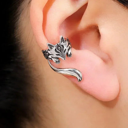 Peris Gems  E2371 2024 New Trendy Fox Shape Clip Earrings for Women Antique Silver Color  Ear Cuff  Girl Statement Jewelry Drop Ship SHEIN Amazon Temu