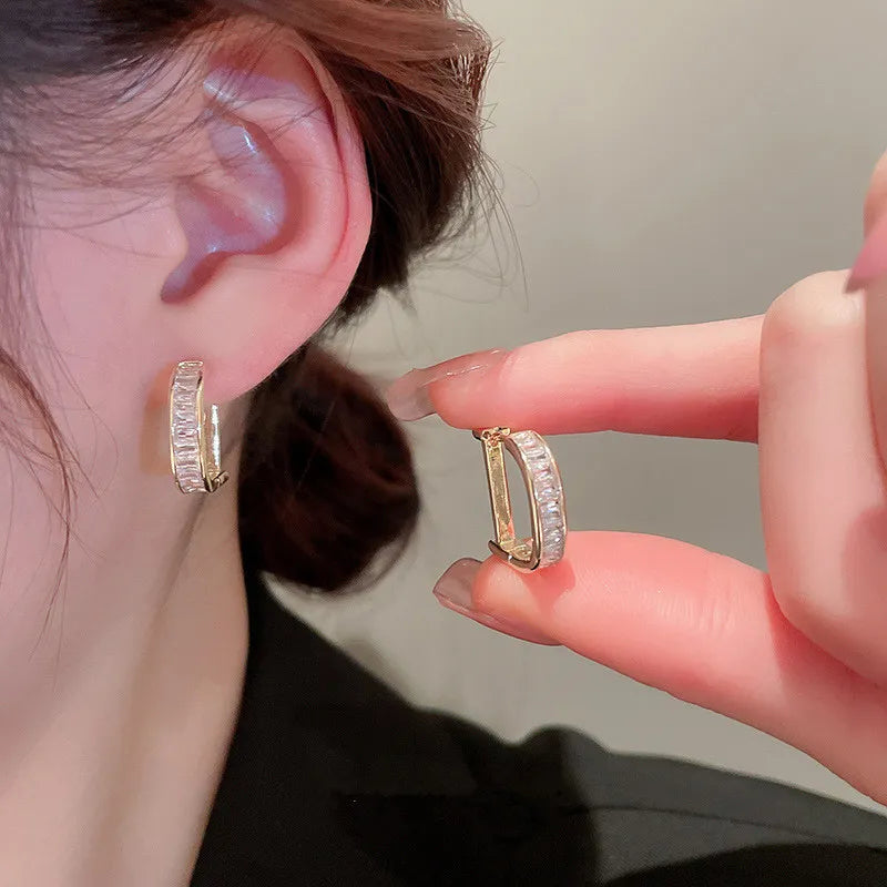 Peris Gems  E2463 Dainty Cute CZ Diamond Square Earrings for Women SHEIN Amazon Temu