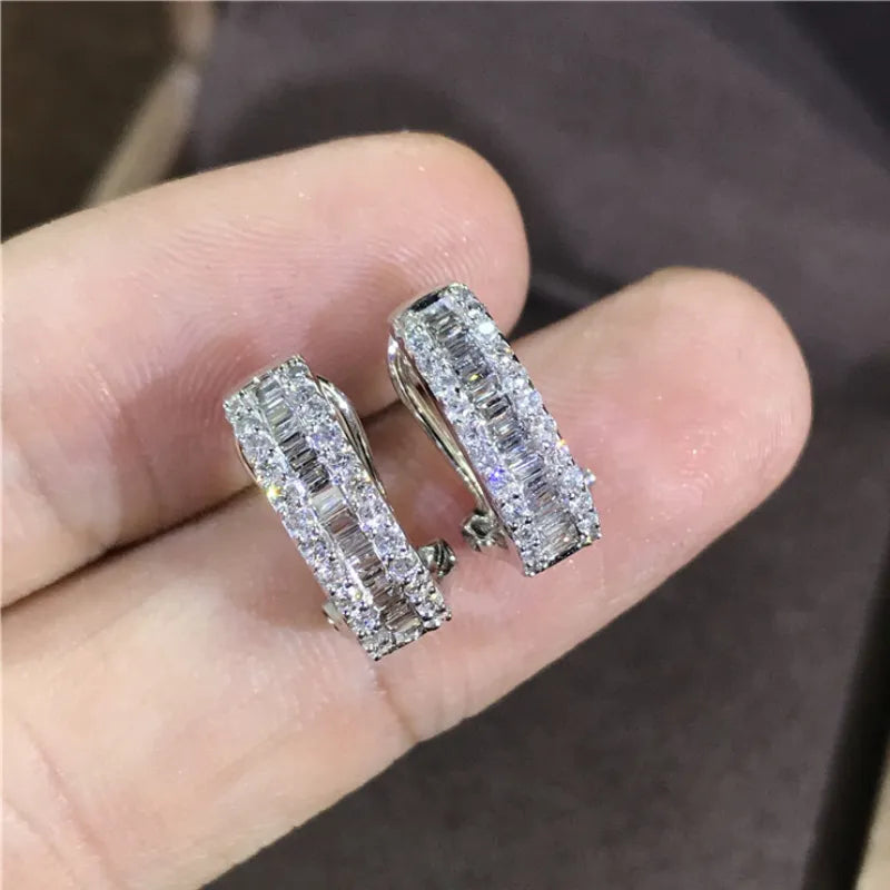 Peris Gems  E2764 Dainty Cute CZ Diamond Square Earrings for Women SHEIN Amazon Temu