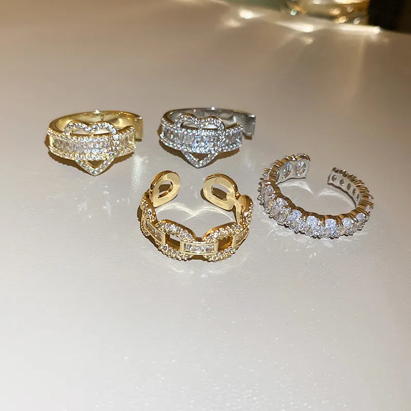 Peris Gems  Exquisite Love Open Diamond Rings for Women SHEIN Amazon Temu