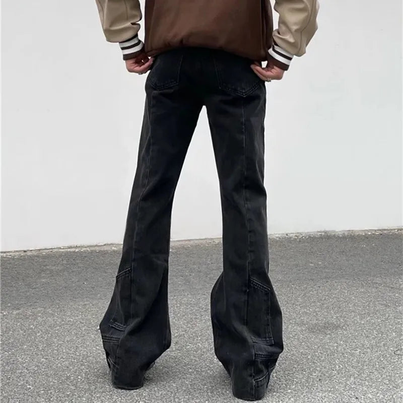 Peris Gems  Fashion Vintage Brown Baggy Men Cargo Flare Jeans Pants SHEIN Amazon Temu