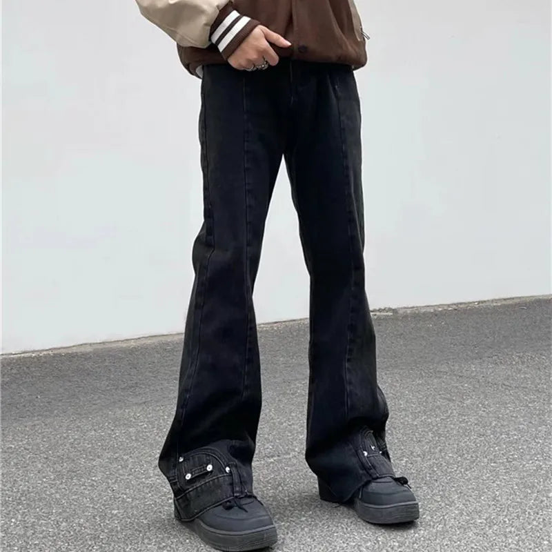 Peris Gems  Fashion Vintage Brown Baggy Men Cargo Flare Jeans Pants SHEIN Amazon Temu