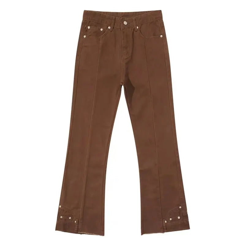 Peris Gems  Fashion Vintage Brown Baggy Men Cargo Flare Jeans Pants SHEIN Amazon Temu