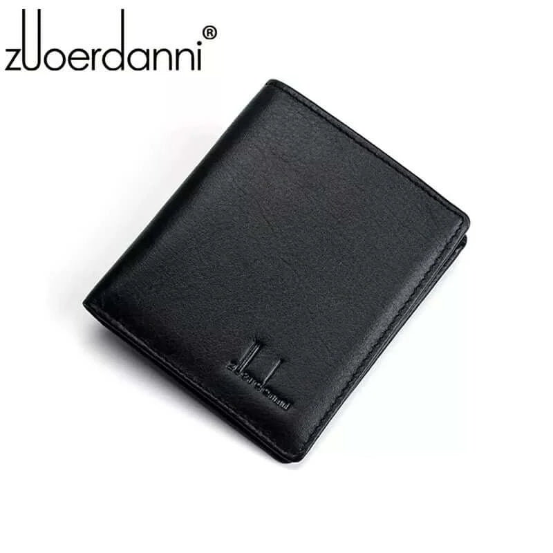 Peris Gems  Flat Black 100% Genuine Leather Small Mini Ultra-thin Wallets men Compact wallet Handmade wallet Cowhide Card Holder Short Design purse New SHEIN Amazon Temu