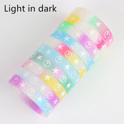 Peris Gems g / CHINA / 30pcs 10/20/30/50Pcs/Lot Fashion Simple Luminous Silicone Bracelet For Men Women Sports Love Mixed Style Jewelry Birthday Party Gifts SHEIN Amazon Temu