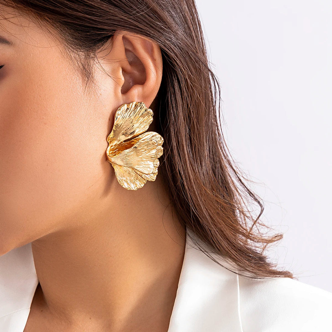Peris Gems  Geometric Metal Petal Flower Dangle Earrings for Women SHEIN Amazon Temu
