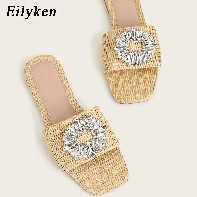 Peris Gems  Glittery Rhinestone Flat Bottom Sandals for Women SHEIN Amazon Temu