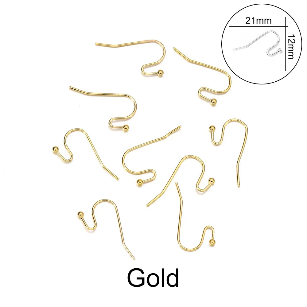 Peris Gems Gold 1 / Parallel 100pcs/lot 20*17mm 10 Color Iron Bead Charms Earring Wires With Ear Hook Earrings Clasp Findings Supplies For Jewelry Making DIY SHEIN Amazon Temu