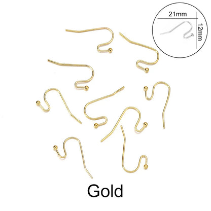 Peris Gems Gold 1 / Parallel 100pcs/lot 20*17mm 10 Color Iron Bead Charms Earring Wires With Ear Hook Earrings Clasp Findings Supplies For Jewelry Making DIY SHEIN Amazon Temu