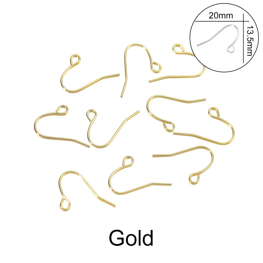 Peris Gems Gold 2 / Parallel 100pcs/lot 20*17mm 10 Color Iron Bead Charms Earring Wires With Ear Hook Earrings Clasp Findings Supplies For Jewelry Making DIY SHEIN Amazon Temu