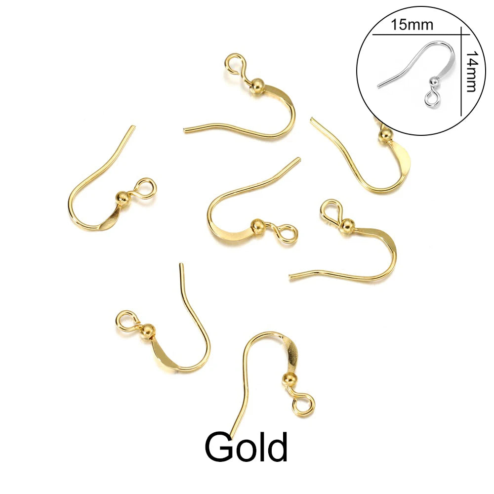 Peris Gems Gold 3 / Parallel 100pcs/lot 20*17mm 10 Color Iron Bead Charms Earring Wires With Ear Hook Earrings Clasp Findings Supplies For Jewelry Making DIY SHEIN Amazon Temu