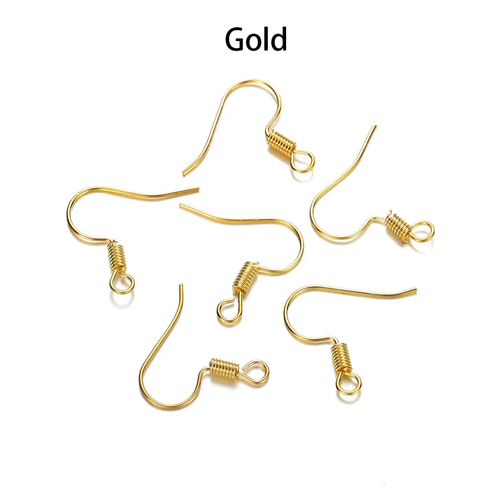 Peris Gems Gold 4 / Parallel 100pcs/lot 20*17mm 10 Color Iron Bead Charms Earring Wires With Ear Hook Earrings Clasp Findings Supplies For Jewelry Making DIY SHEIN Amazon Temu