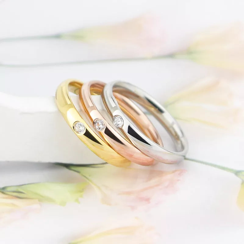 Peris Gems  gold / 4 Round Diamond Encrusted Steel Thin Rings for Women SHEIN Amazon Temu