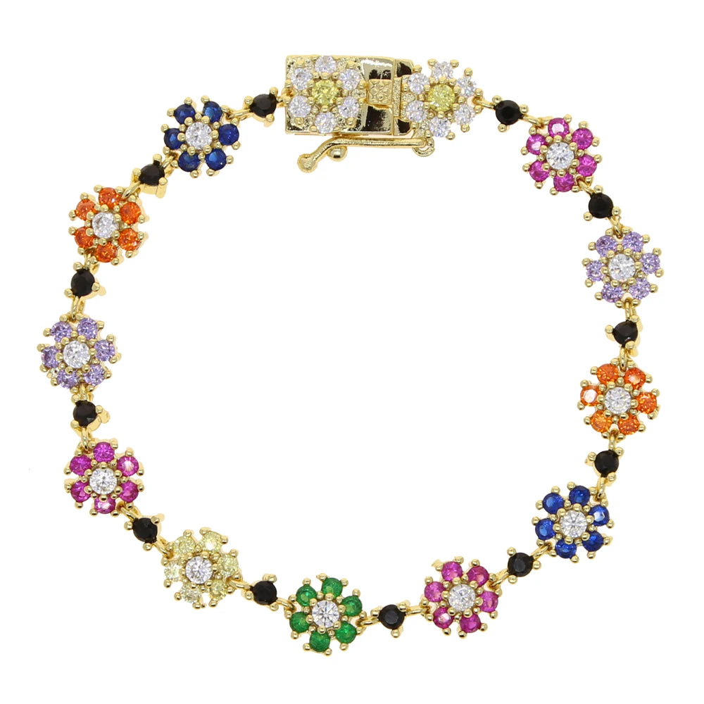 Peris Gems  Gold-color / 16cm Colorful Shiny Sparkly CZ Charm Bracelets for Women SHEIN Amazon Temu