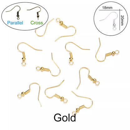 Peris Gems Gold / Parallel 100pcs/lot 20*17mm 10 Color Iron Bead Charms Earring Wires With Ear Hook Earrings Clasp Findings Supplies For Jewelry Making DIY SHEIN Amazon Temu