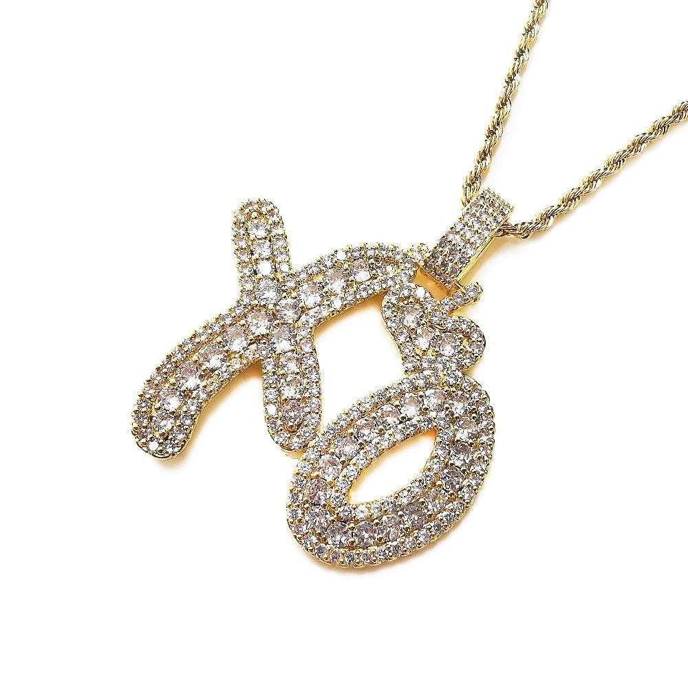 Peris Gems  Gold / Rope Chain / 18inch Diamond XO Pendant Necklace Unisex | High Quality The Weeknd Necklace Diamond XO Pendant Necklace Unisex | High Quality Chain SHEIN Amazon Temu