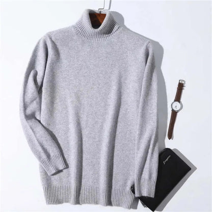 Peris Gems  GRAY / S   55-60kg Pure Cashmere Knitted Turtleneck Sweaters for Men SHEIN Amazon Temu