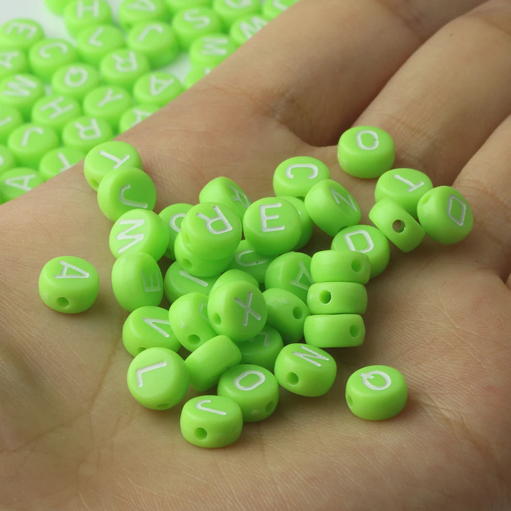 Peris Gems green white / 100pcs 100/200pcs Letter Beads White Black Round Gold Silver Color Acrylic Alphabet Beads for Jewelry Bracelet Necklace Key Chain DIY SHEIN Amazon Temu