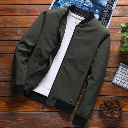 Peris Gems  Green / XL (Euro Size S) Solid Colored Spring Autumn Thin Bomber Jacket for Men SHEIN Amazon Temu