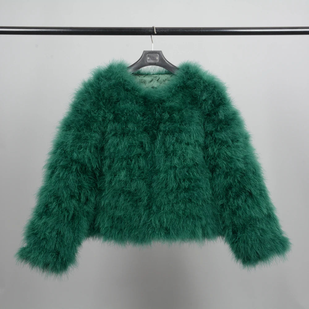 Peris Gems  Green / XS Coat Bust 88cm Thick Fluffy Feather Winter Coat Jackets for Women SHEIN Amazon Temu
