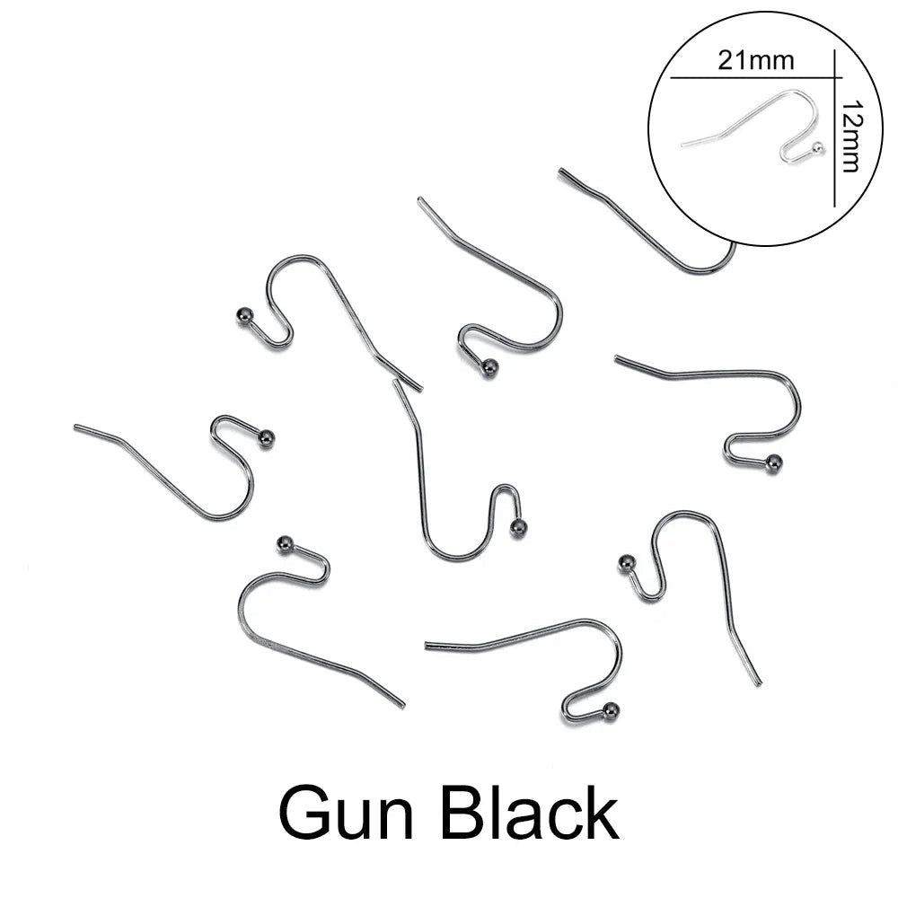 Peris Gems Gun Black 1 / Parallel 100pcs/lot 20*17mm 10 Color Iron Bead Charms Earring Wires With Ear Hook Earrings Clasp Findings Supplies For Jewelry Making DIY SHEIN Amazon Temu