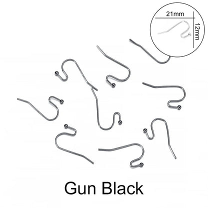 Peris Gems Gun Black 1 / Parallel 100pcs/lot 20*17mm 10 Color Iron Bead Charms Earring Wires With Ear Hook Earrings Clasp Findings Supplies For Jewelry Making DIY SHEIN Amazon Temu
