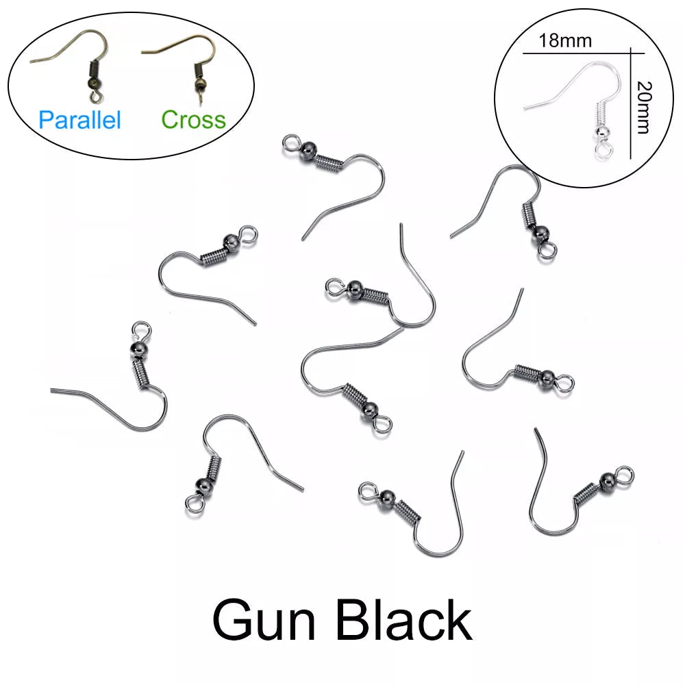 Peris Gems Gun Black / Parallel 100pcs/lot 20*17mm 10 Color Iron Bead Charms Earring Wires With Ear Hook Earrings Clasp Findings Supplies For Jewelry Making DIY SHEIN Amazon Temu