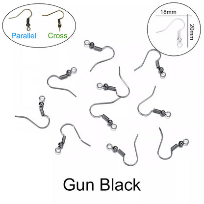 Peris Gems Gun Black / Parallel 100pcs/lot 20*17mm 10 Color Iron Bead Charms Earring Wires With Ear Hook Earrings Clasp Findings Supplies For Jewelry Making DIY SHEIN Amazon Temu