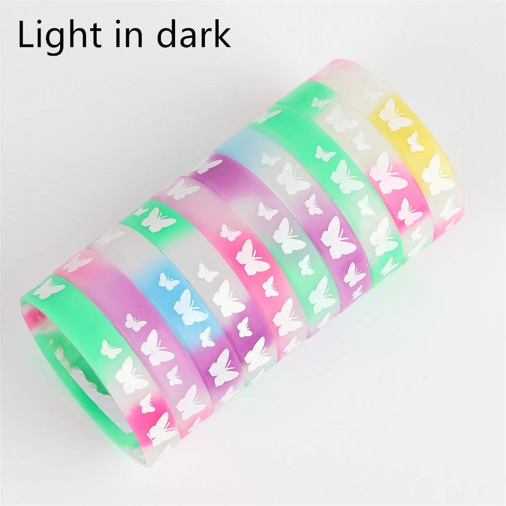 Peris Gems h / CHINA / 30pcs 10/20/30/50Pcs/Lot Fashion Simple Luminous Silicone Bracelet For Men Women Sports Love Mixed Style Jewelry Birthday Party Gifts SHEIN Amazon Temu